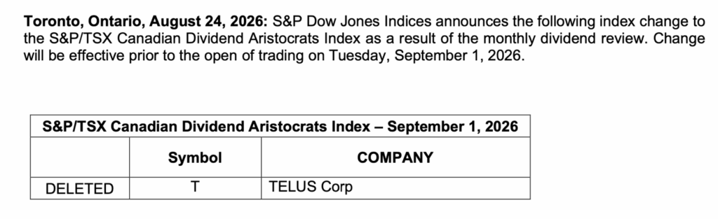 Canadian Dividend Aristocrat Changes in 2026 - 3